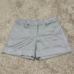 White House Black Market Womens High Waist Cuffed Pockets Shorts Gray Size 6